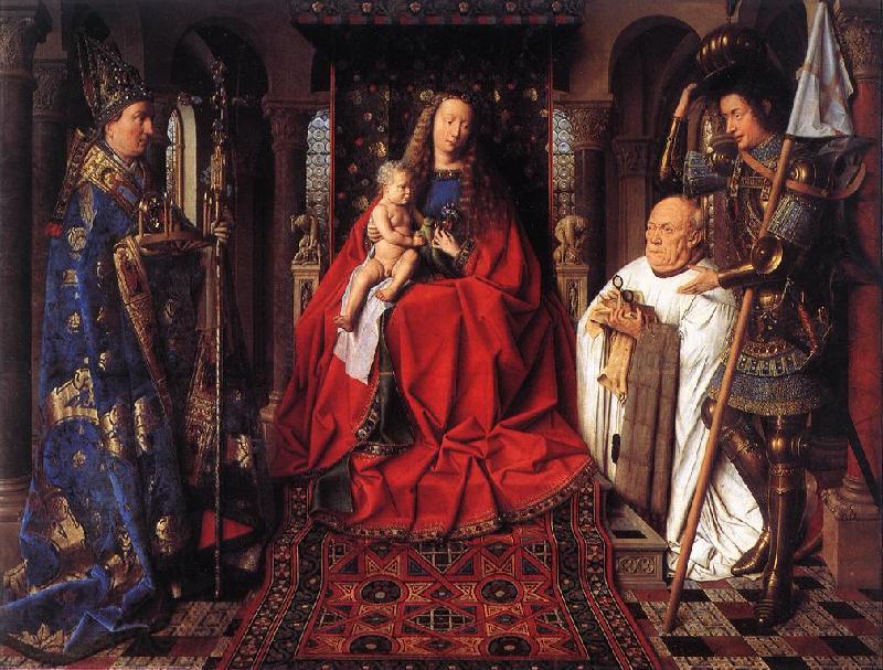 EYCK, Jan van The Madonna with Canon van der Paele  df Germany oil painting art